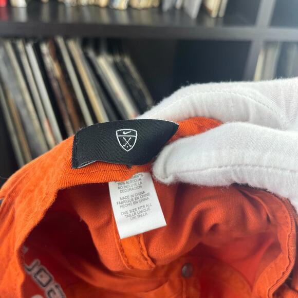 Vintage Y2K Nike Swoosh Golf Strap Back Orange Hat - Picture 6 of 6